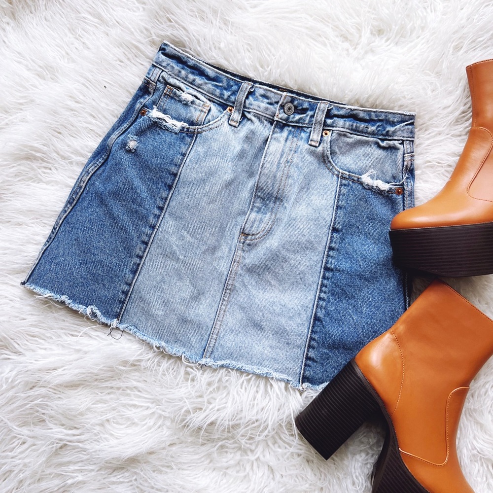 Vintage Style Denim Mini Skirt